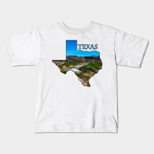 State of Texas Outline Kids T-Shirt